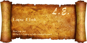 Lapu Elek névjegykártya