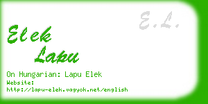 elek lapu business card